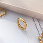 Bamboo Weave Openwork Ring, Wave Design, Titanium Steel, 18K Gold-Plated