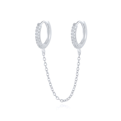 Gothic Punk Handcuff Chain Earrings, Real 925 Silver, Gold & Silver Colors