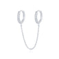 Gothic Punk Handcuff Chain Earrings, Real 925 Silver, Gold & Silver Colors