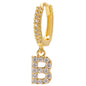 26-Letter Alphabet Stud Earrings, Micro Pave Zirconia, Genuine Gold-Plated Jewelry