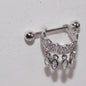 Dark Gothic Ear Cuff, Gold-Plated Silver, Crystal-Studded 925 Silver U-Shape Punk Earrings
