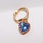 Sparkling Blue Ocean Earrings, Mini Heart Studs, Fashionable Glass Ear Cuff for Women