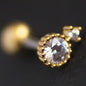 Sparkling Crystal Stud Earrings, Delicate Waterdrop Design, Hoop for Cartilage Piercing