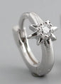Luxurious Star Stud Earrings, Full Diamond Paved, Ear Cuff, 925 Sterling Silver, Single Piece