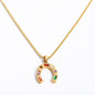 Western Cowboy Boots and Horseshoe Pendant Necklace