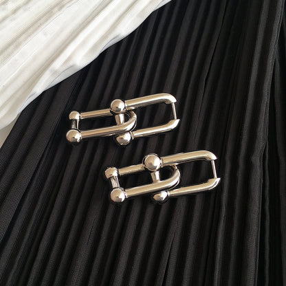 Classic U-Shape Hoop Earrings, 18K Gold-Plated Copper, Minimalist Luxury Style
