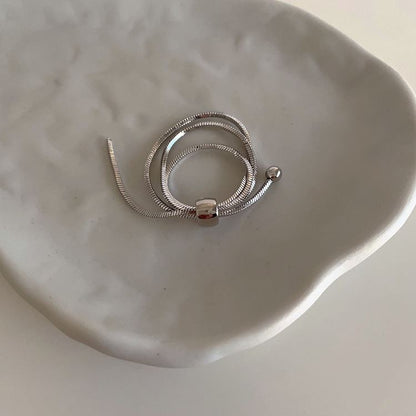 Vintage Multi-layer Chain Metal Open Ring, Women's Fashion Statement, Adjustable Chain Band