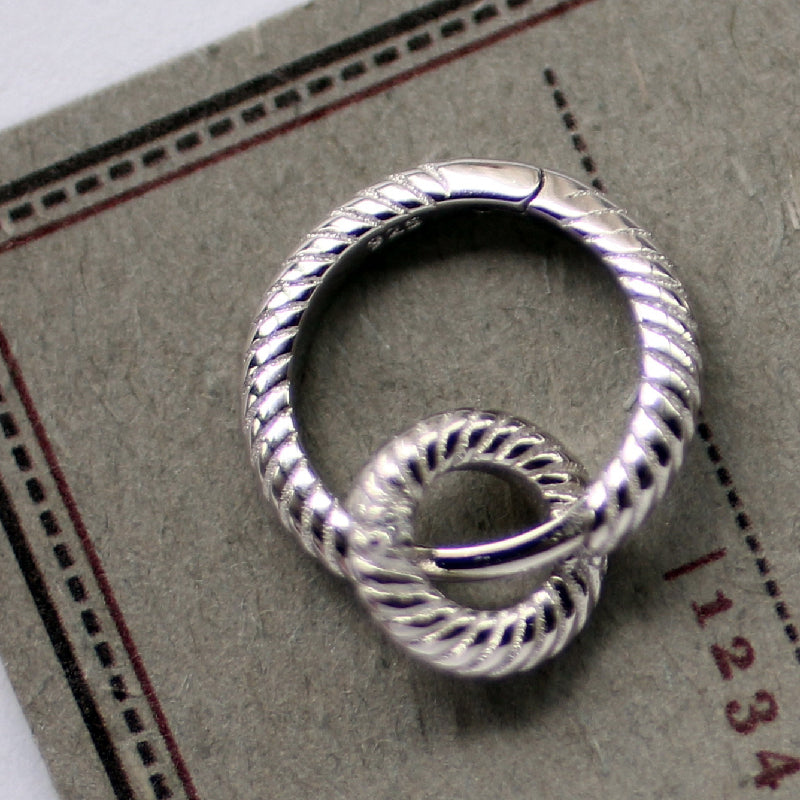Compass Bone Cuff, Geometric Round Earring, 925 Sterling Silver, Vintage Elegance