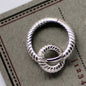 Compass Bone Cuff, Geometric Round Earring, 925 Sterling Silver, Vintage Elegance