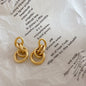 Minimalist Versatile Hoop Earrings, Vintage Metal Circle Tassel, Elegant Dripping Charms