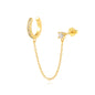 Gothic Punk Handcuff Chain Earrings, Real 925 Silver, Gold & Silver Colors