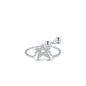 Sterling Silver Ring with Chain Design, Zirconia Inlay, Adjustable Size, Different Choice with Crystals for Women and Girls