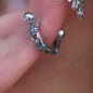 Dark Gothic Ear Cuff, Gold-Plated Silver, Crystal-Studded 925 Silver U-Shape Punk Earrings