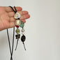 Vintage-Style Shell Flower Butterfly Bead Necklace with Aged Effect