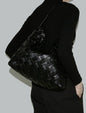 Soft Leather Woven Tote, Large Capacity Hobo Bucket Bag, Premium Satchel with Child Bag