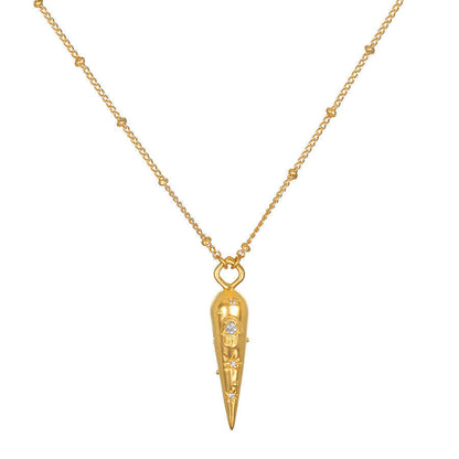 Serpent Design Zirconia Pendant Necklace