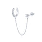 Gothic Punk Handcuff Chain Earrings, Real 925 Silver, Gold & Silver Colors