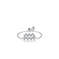 Sterling Silver Ring with Chain Design, Zirconia Inlay, Adjustable Size, Different Choice with Crystals for Women and Girls