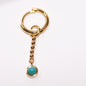 Sparkling Blue Ocean Earrings, Mini Heart Studs, Fashionable Glass Ear Cuff for Women