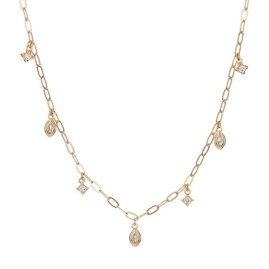 Serpent Design Zirconia Pendant Necklace