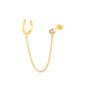 Gothic Punk Handcuff Chain Earrings, Real 925 Silver, Gold & Silver Colors
