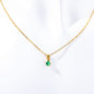 Zodiac Birthstone Necklace, Round Pendant with Colored Zirconia, Copper and Zirconia, 14k Gold Plated