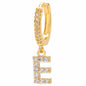 26-Letter Alphabet Stud Earrings, Micro Pave Zirconia, Genuine Gold-Plated Jewelry