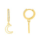 Moon Lightning Copper-Plated Earrings, Statement Copper Plated Jewelry