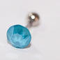Sparkling Blue Ocean Earrings, Mini Heart Studs, Fashionable Glass Ear Cuff for Women