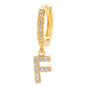 26-Letter Alphabet Stud Earrings, Micro Pave Zirconia, Genuine Gold-Plated Jewelry