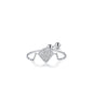 Sterling Silver Ring with Chain Design, Zirconia Inlay, Adjustable Size, Different Choice with Crystals for Women and Girls