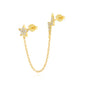 Gothic Punk Handcuff Chain Earrings, Real 925 Silver, Gold & Silver Colors
