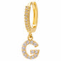 26-Letter Alphabet Stud Earrings, Micro Pave Zirconia, Genuine Gold-Plated Jewelry