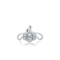 Sterling Silver Ring with Chain Design, Zirconia Inlay, Adjustable Size, Different Choice with Crystals for Women and Girls