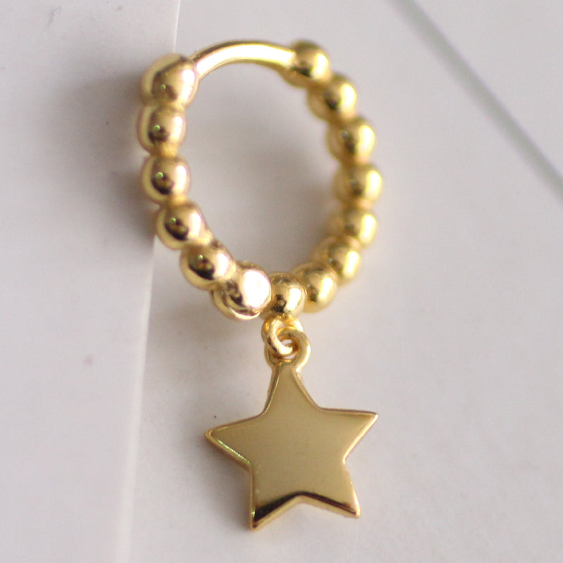 Luxurious Star Stud Earrings, Full Diamond Paved, Ear Cuff, 925 Sterling Silver, Single Piece