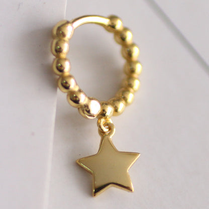 Luxurious Star Stud Earrings, Full Diamond Paved, Ear Cuff, 925 Sterling Silver, Single Piece