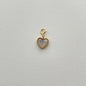 Natural Mother-of-Pearl Love Heart Titanium Steel Pendant with 14K Gold-Plated Clasp