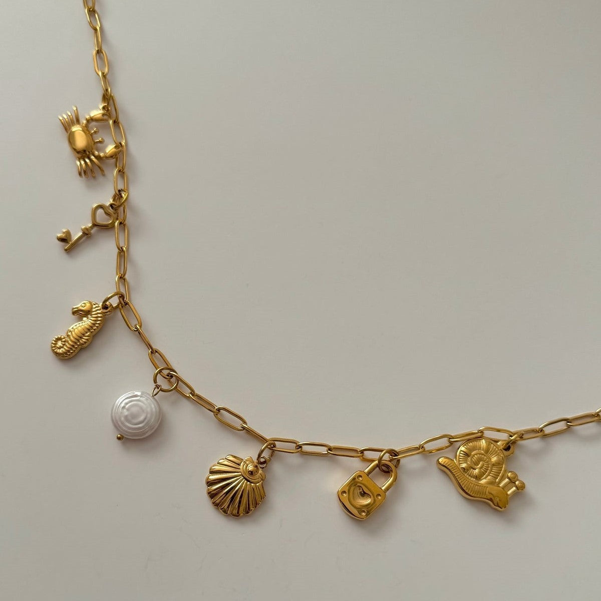 Beach-Inspired Starfish and Shell Pendant Necklace