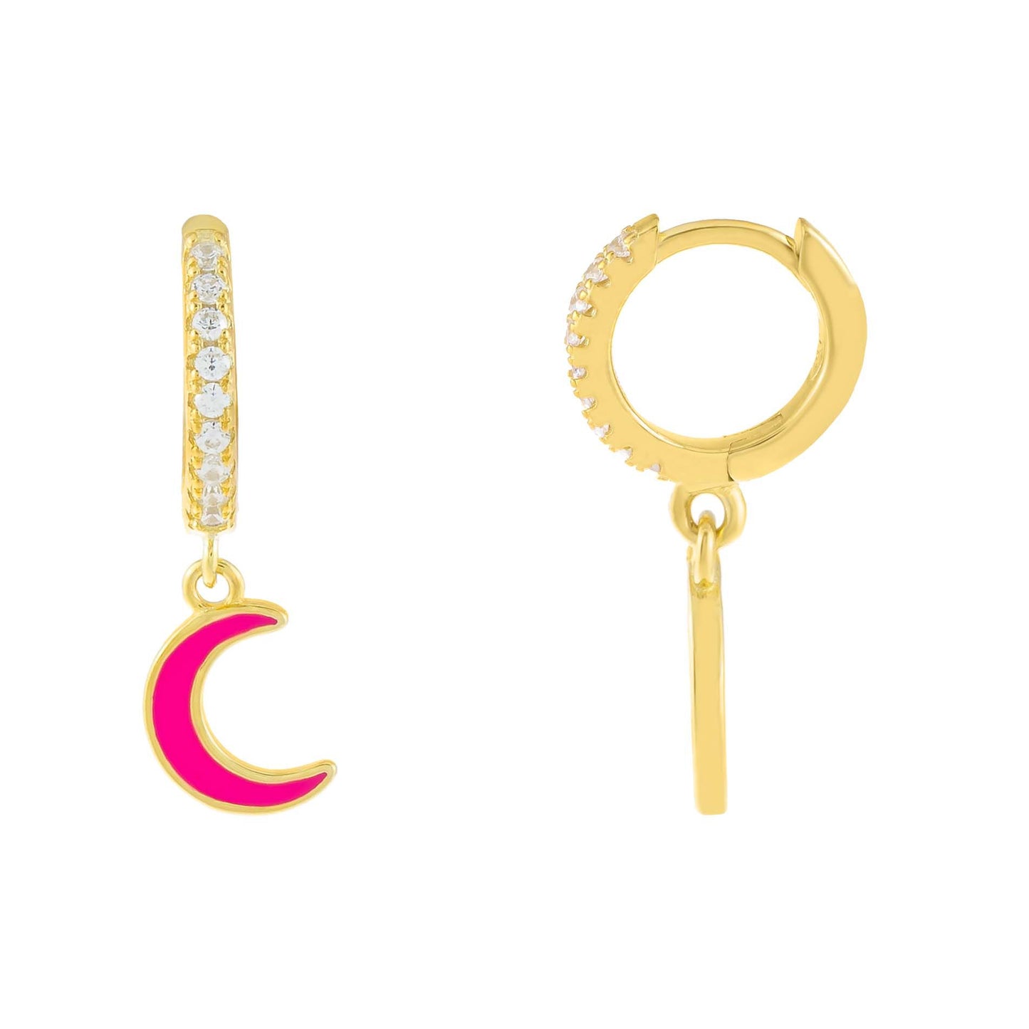 Moon Lightning Copper-Plated Earrings, Statement Copper Plated Jewelry