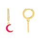 Moon Lightning Copper-Plated Earrings, Statement Copper Plated Jewelry