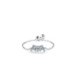 Sterling Silver Ring with Chain Design, Zirconia Inlay, Adjustable Size, Different Choice with Crystals for Women and Girls