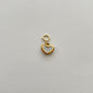 Natural Mother-of-Pearl Love Heart Titanium Steel Pendant with 14K Gold-Plated Clasp