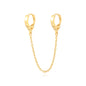 Gothic Punk Handcuff Chain Earrings, Real 925 Silver, Gold & Silver Colors