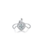Sterling Silver Ring with Chain Design, Zirconia Inlay, Adjustable Size, Different Choice with Crystals for Women and Girls