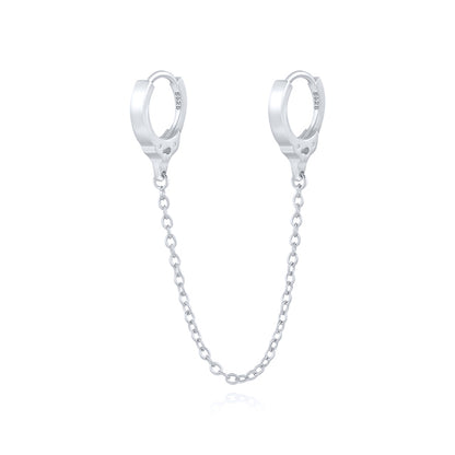 Gothic Punk Handcuff Chain Earrings, Real 925 Silver, Gold & Silver Colors