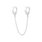 Gothic Punk Handcuff Chain Earrings, Real 925 Silver, Gold & Silver Colors