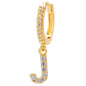 26-Letter Alphabet Stud Earrings, Micro Pave Zirconia, Genuine Gold-Plated Jewelry