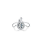 Sterling Silver Ring with Chain Design, Zirconia Inlay, Adjustable Size, Different Choice with Crystals for Women and Girls