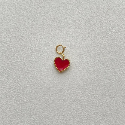 Natural Mother-of-Pearl Love Heart Titanium Steel Pendant with 14K Gold-Plated Clasp