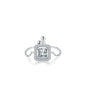 Sterling Silver Ring with Chain Design, Zirconia Inlay, Adjustable Size, Different Choice with Crystals for Women and Girls